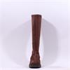 Miss Elastic Platform Wedge Long Boot - Brown Stretch